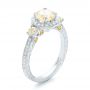  Platinum Platinum Custom Champagne Diamonds And Diamond Halo Engagement Ring - Three-Quarter View -  102772 - Thumbnail