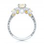 18k White Gold 18k White Gold Custom Champagne Diamonds And Diamond Halo Engagement Ring - Front View -  102772 - Thumbnail
