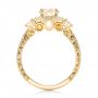14k Yellow Gold 14k Yellow Gold Custom Champagne Diamonds And Diamond Halo Engagement Ring - Front View -  102772 - Thumbnail