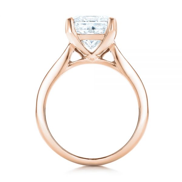 6 Prong Tension Design - 0.33 TCW Round Shaped Diamond - Flush Chanel  Wedding Ring Set - 10K Yellow Gold