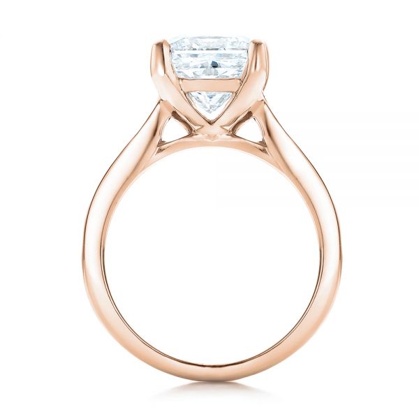 18k Rose Gold 18k Rose Gold Custom Channel Set Princess Cut Diamond Engagement Ring - Front View - 101107