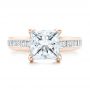 18k Rose Gold 18k Rose Gold Custom Channel Set Princess Cut Diamond Engagement Ring - Top View -  101107 - Thumbnail