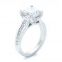 14k White Gold 14k White Gold Custom Channel Set Princess Cut Diamond Engagement Ring - Three-Quarter View -  101107 - Thumbnail