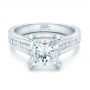  Platinum Custom Channel Set Princess Cut Diamond Engagement Ring - Flat View -  101107 - Thumbnail