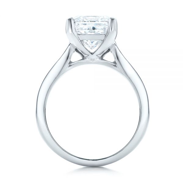 14k White Gold 14k White Gold Custom Channel Set Princess Cut Diamond Engagement Ring - Front View -  101107