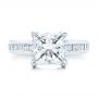 14k White Gold 14k White Gold Custom Channel Set Princess Cut Diamond Engagement Ring - Top View -  101107 - Thumbnail