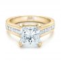 18k Yellow Gold 18k Yellow Gold Custom Channel Set Princess Cut Diamond Engagement Ring - Flat View -  101107 - Thumbnail