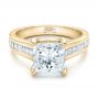 14k Yellow Gold 14k Yellow Gold Custom Channel Set Princess Cut Diamond Engagement Ring - Flat View -  101107 - Thumbnail