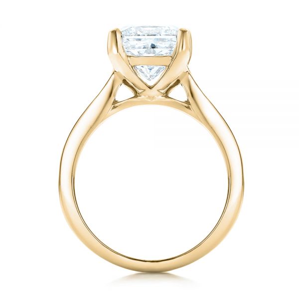 14k Yellow Gold 14k Yellow Gold Custom Channel Set Princess Cut Diamond Engagement Ring - Front View -  101107