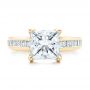18k Yellow Gold 18k Yellow Gold Custom Channel Set Princess Cut Diamond Engagement Ring - Top View -  101107 - Thumbnail