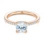 14k Rose Gold 14k Rose Gold Custom Classic Diamond Engagement Ring - Flat View -  105068 - Thumbnail