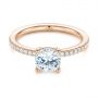 18k Rose Gold 18k Rose Gold Custom Classic Diamond Engagement Ring - Flat View -  105068 - Thumbnail