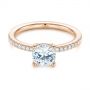 18k Rose Gold 18k Rose Gold Custom Classic Diamond Engagement Ring - Flat View -  105068 - Thumbnail