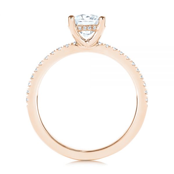 14k Rose Gold 14k Rose Gold Custom Classic Diamond Engagement Ring - Front View -  105068