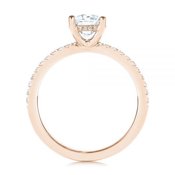 18k Rose Gold 18k Rose Gold Custom Classic Diamond Engagement Ring - Front View -  105068