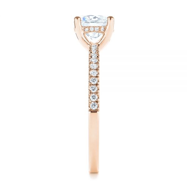 14k Rose Gold 14k Rose Gold Custom Classic Diamond Engagement Ring - Side View - 105068