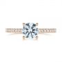 18k Rose Gold 18k Rose Gold Custom Classic Diamond Engagement Ring - Top View -  105068 - Thumbnail