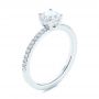  14K Gold Custom Classic Diamond Engagement Ring - Three-Quarter View -  105067 - Thumbnail