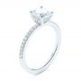 14k White Gold Custom Classic Diamond Engagement Ring - Three-Quarter View -  105068 - Thumbnail