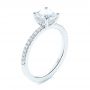 18k White Gold 18k White Gold Custom Classic Diamond Engagement Ring - Three-Quarter View -  105068 - Thumbnail