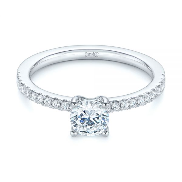  14K Gold Custom Classic Diamond Engagement Ring - Flat View -  105067