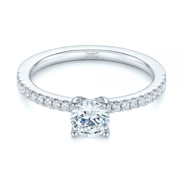  Platinum Platinum Custom Classic Diamond Engagement Ring - Flat View -  105067