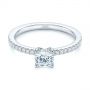  14K Gold Custom Classic Diamond Engagement Ring - Flat View -  105067 - Thumbnail