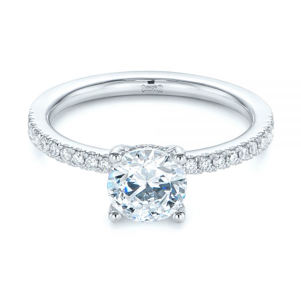  Platinum Platinum Custom Classic Diamond Engagement Ring - Flat View -  105068