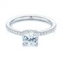14k White Gold Custom Classic Diamond Engagement Ring - Flat View -  105068 - Thumbnail