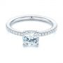 18k White Gold 18k White Gold Custom Classic Diamond Engagement Ring - Flat View -  105068 - Thumbnail