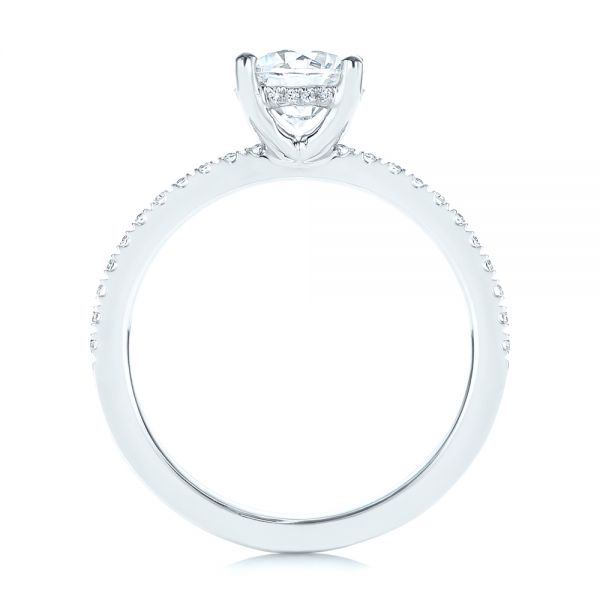 14k White Gold Custom Classic Diamond Engagement Ring - Front View -  105068
