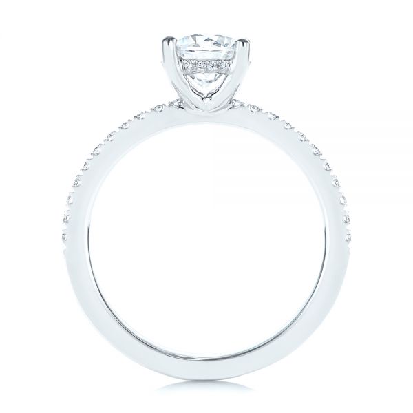 18k White Gold 18k White Gold Custom Classic Diamond Engagement Ring - Front View -  105068