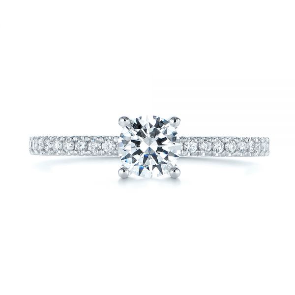  14K Gold Custom Classic Diamond Engagement Ring - Top View -  105067