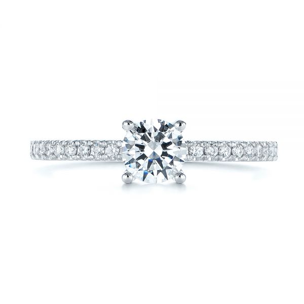  Platinum Platinum Custom Classic Diamond Engagement Ring - Top View -  105067