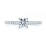  14K Gold Custom Classic Diamond Engagement Ring - Top View -  105067 - Thumbnail