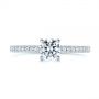  18K Gold 18K Gold Custom Classic Diamond Engagement Ring - Top View -  105067 - Thumbnail