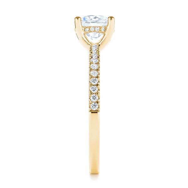 14k Yellow Gold 14k Yellow Gold Custom Classic Diamond Engagement Ring - Side View -  105068