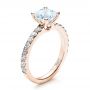 18k Rose Gold 18k Rose Gold Custom Classic Engagement Ring - Three-Quarter View -  1469 - Thumbnail