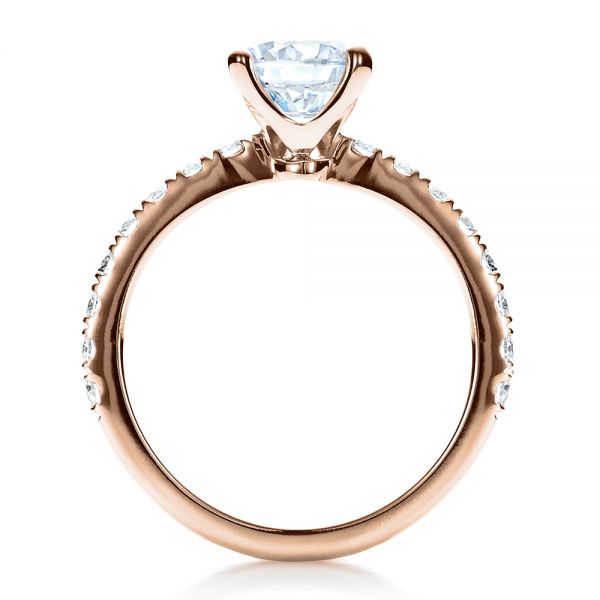 18k Rose Gold 18k Rose Gold Custom Classic Engagement Ring - Front View -  1469