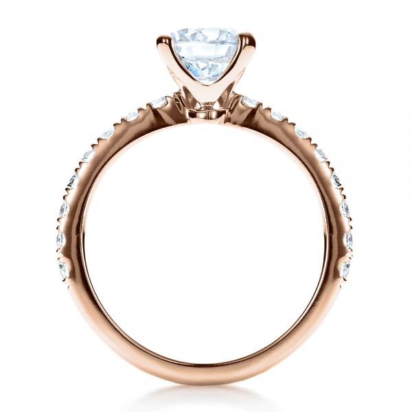 18k Rose Gold 18k Rose Gold Custom Classic Engagement Ring - Front View - 1469