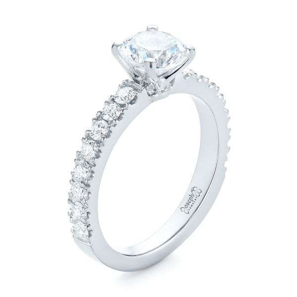  Platinum Platinum Custom Classic Engagement Ring - Three-Quarter View -  104158