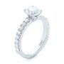 14k White Gold 14k White Gold Custom Classic Engagement Ring - Three-Quarter View -  104158 - Thumbnail