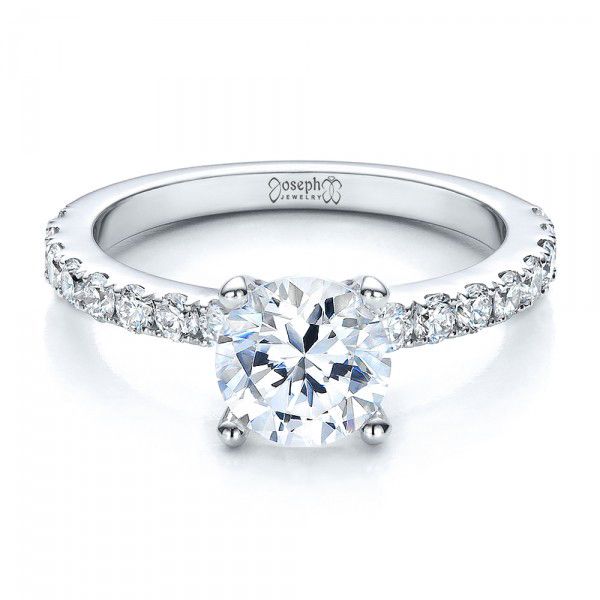  Platinum Platinum Custom Classic Engagement Ring - Flat View -  1469