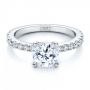 18k White Gold Custom Classic Engagement Ring - Flat View -  1469 - Thumbnail