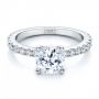 14k White Gold 14k White Gold Custom Classic Engagement Ring - Flat View -  1469 - Thumbnail