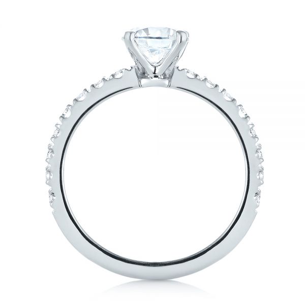 14k White Gold 14k White Gold Custom Classic Engagement Ring - Front View -  104158