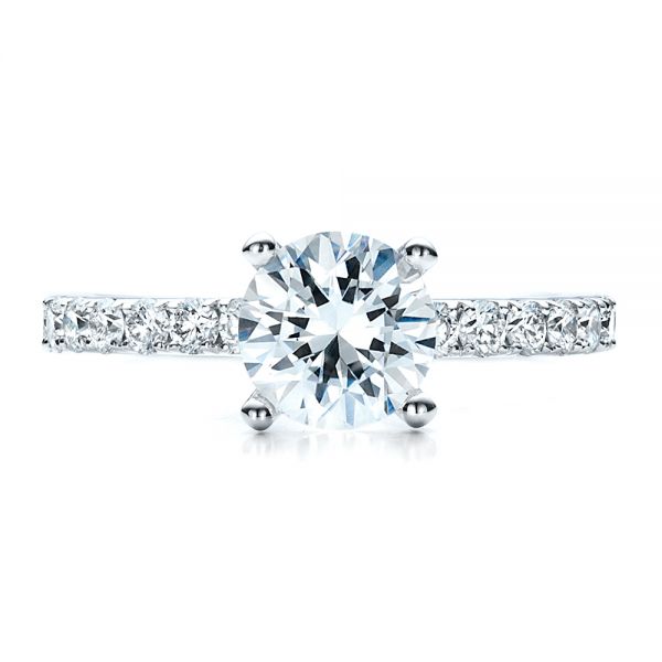  Platinum Platinum Custom Classic Engagement Ring - Top View -  1469