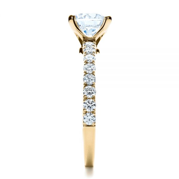 18k Yellow Gold 18k Yellow Gold Custom Classic Engagement Ring - Side View - 1469