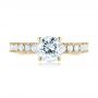 18k Yellow Gold 18k Yellow Gold Custom Classic Engagement Ring - Top View -  104158 - Thumbnail