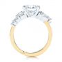 14k Yellow Gold And Platinum Custom Cluster Diamond Two-tone Engagement Ring - Front View -  105803 - Thumbnail